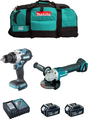 Immagine prodotto di Kit MAKITA MK217 (DHP486 + DGA504 + 2 x 5,0 Ah + DC18RC + LXT600)
