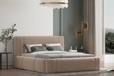 Produktbild von Polsterbett ROLF-OM 140 x 200 mit Bettkasten und Lattenrost Farbe: Braun