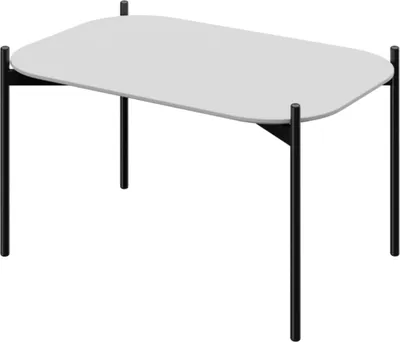 Imagen del producto de PaperFlow TBM1P75.01.13, mesa de centro, forma rectangular, 4 patas, color blanco