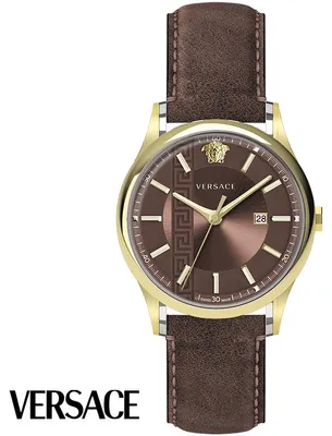 Produktbild von Versace VE4A00320 Aiakos gold silber braun Leder Armband Uhr Herren NEU