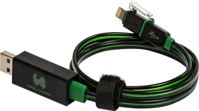 Produktbild von RealPower Datenkabel LED grün       micro-USB auf Lightning