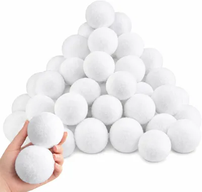Productafbeelding van Nep sneeuwballen 30 pack 7 cm zachte machine wasbaar - Set van 30 - Indoor Games