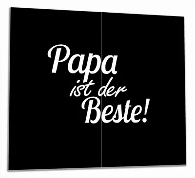 Produktbild von Wallario Herdabdeckplatte aus Glas, Größe 60 x 52 cm 2-teilig, Motiv Papa ist der Beste