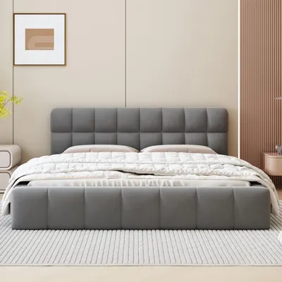 Zdjęcie produktu dla Łóżko młodzieżowe 140 x 200 cm z miękkim wezgłowiem