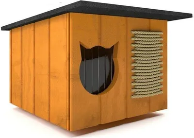 Produktbild von Katzenhaus Katzenhütte Outdoor Katzenhöhle Katze Hund Winterhaus Isoliertes Verdeck Kratzbaum 32x56cm; Kiefer Farbe