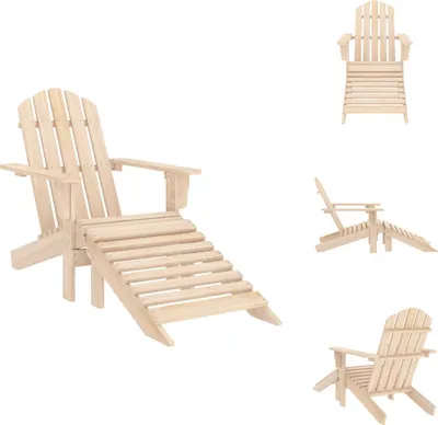 Obrázek produktu pro vidaXL Zahradní židle Adirondack s podnožkou z masivního jedlového dřeva - Zahradní židle