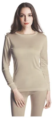 Productafbeelding van JASMINE SILK dames top, beige/naakt, maat L, kleur: naakt