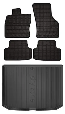 Productafbeelding van Rubberen automatten + kofferbakmat voor Audi A3 8V 2013-2020 (hatchback) – 5-delig, zwart, op maat – Wielganizator SolidPRO