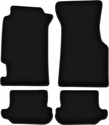 Image de Tapis de sol velours sur-mesure pour Honda CRX DelSol (1992-1997, coupé, cabriolet) noir, jeu 4 pièces, fixations