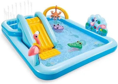Imagen del producto de Parque acuático infantil con tobogán, dimensiones: 244 cm x 198 cm x 71 cm