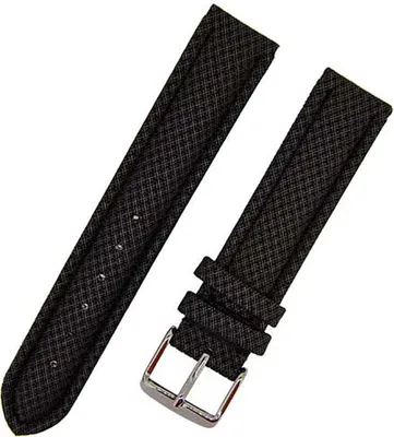 Produktbild von Uhrenarmband RAUTEN-87A schwarz 24mm KUNSTLEDER Textiloptik