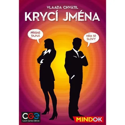 The image shows the cover of a board game with two silhouetted figures and text.