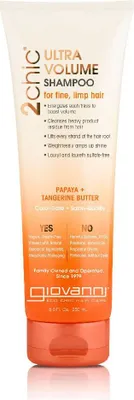Obrázek produktu pro Giovanni 2chic Ultra-volume Shampoo, 250 ml, Šampon, Neprofesionální, Unisex, Poškozené vlasy, Jemné vlasy, Proti kudrnacení, Hydratující, Lesklý, Vyhlazující, Zvětšující objem