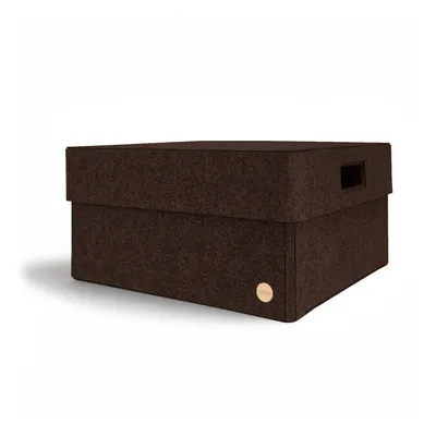 Produktbild von Aufbewahrungsbox CLASSIC Filz 45 x 40 x 22 cm mit Deckel in dunkelbraun meliert