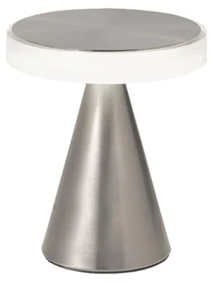 Immagine prodotto di Lampada da Tavolo LED Fabas Luce Neutra 8W 750lm 3000K, Struttura Metallo e Metacrilato con Regolazione a Tocco, Nichel Satinato - Fabas Luce