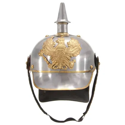 Image de vidaXL Casque prussien allemand Antique Réplique LARP Argent Acier