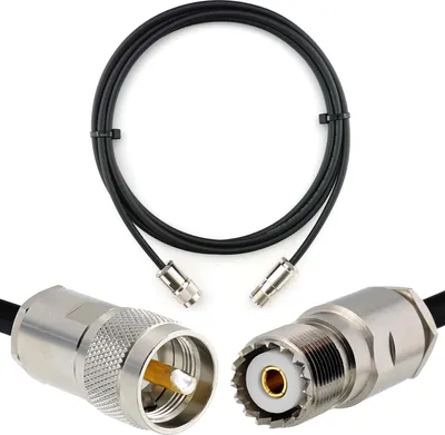 Immagine prodotto di cavo coassiale UHF da PL259 a SO239 da 1 m - Cavo di prolunga a bassa perdita HF-240 (equivalente a LMR 240) resistente alle intemperie - Cavo d'antenna PL per antenne radio CB radio HAM radio SWR radioamatoriali