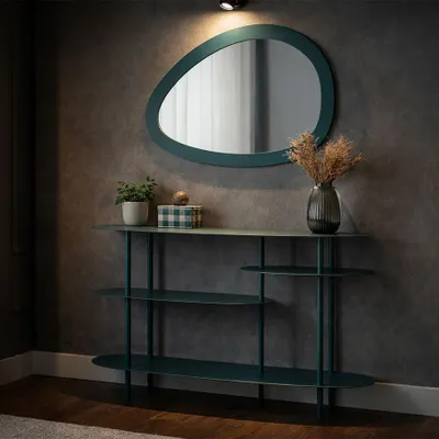 Obrázok produktu pre Konzolový stolík z petrolejovomodrého kovu 118x34x82 cm