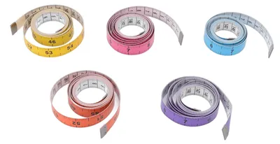 Produktbild von 5 Stück farbenfrohes Körpermaßband, 150 cm (60 Zoll) lang, reißfest, zum Nähen und für Schneiderarbeiten