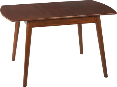 Produktbild von BELIANI Esstisch Dunkelbraun Gummibaumholz 100/130 x 80 cm Ausziehbar mit Schmetterlingsauszug Massivholzbeine Rechteckig Retro Design