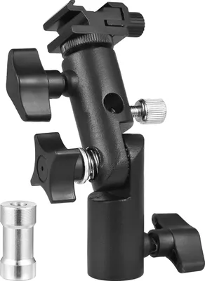 Zdjęcie produktu dla Mocowanie lampy błyskowej aparatu, obrotowe mocowanie lampy Speedlite, statyw z zimną stopką 1/4 cala i otworem na śrubę 3/8, uchwyt parasolki, akcesoria oświetleniowe
