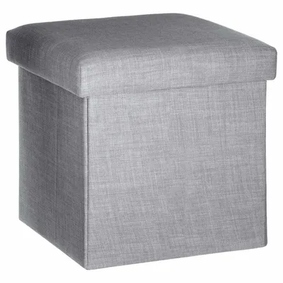 Obrázek produktu pro Skládací puf s úložným prostorem 38x38x38 cm, šedý