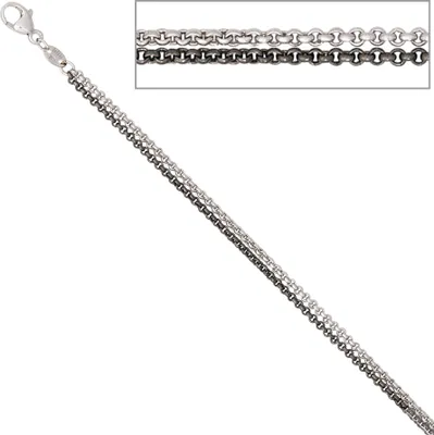 Produktbild von JOBO Erbskette 2-reihig 585 Weißgold 45 cm Halskette Kette Karabiner