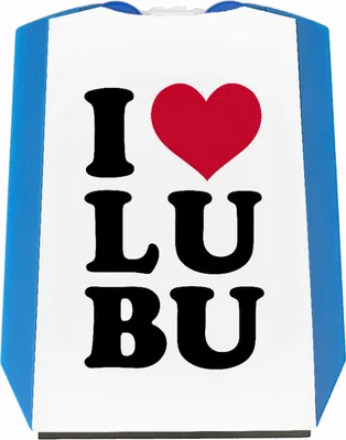 Produktbild von Ludwigsburg Parkscheibe weiss mit Text I love LUBU