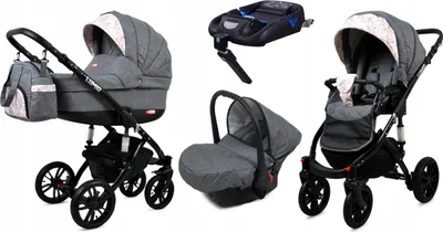 Produktbild von BabyLux® Lumio | 4in1 Kinderwagen Set | Flaxen | Kombikinderwagen | Kinderwagenset | Isofix-Basi