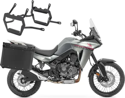 Obrázek produktu pro Hliníkový kufr + nosič kufru pro Honda Transalp XL 750 23-25 QP48 černý