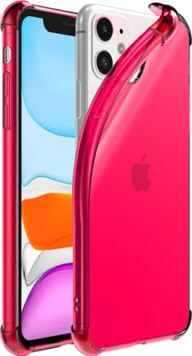 Produktbild von Smartphonica iPhone 11 transparente  stoßfeste Silikonhülle mit Bumper - Neon Pink