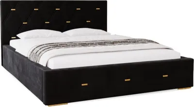 Produktbild von Gepolstertes Einzelbett 120x200 mit Stauraum DANVILLE 2 - schwarz