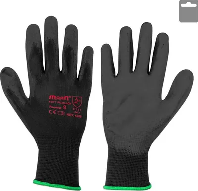 Produktbild von Schutzhandschuhe SOFT Polyurethanschwarz euro hang tag 9