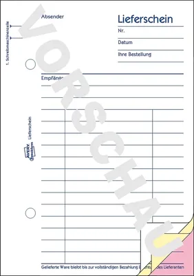 Produktbild von Formularbuch Lieferschein A6 selbstdurchschreibend 3x40 Blatt Packung mit 10 Stück