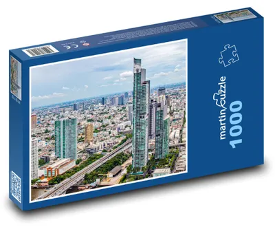 Zdjęcie produktu dla Puzzle 1000 Panorama Bangkoku z wieżowcem - martinpuzzle