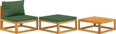Produktbild von vidaXL 3-tlg. Garten-Lounge-Set mit Kissen Massivholz Akazie