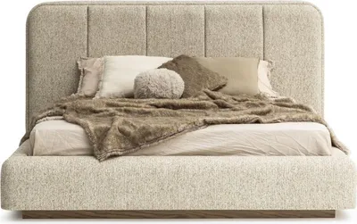 Produktbild von Stilvolles Beige Bett – Modernes Design mit hoher Stabilität