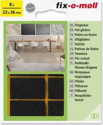 Produktbild von Filzgleiter 22mm x 36mm braun fix-o-moll