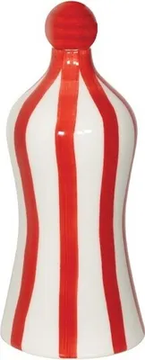 Image de Lido Bouteille En Céramique Rayée Rouge Zafferano