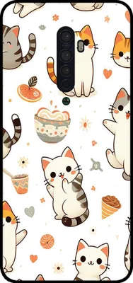 Produktbild von Smartphonica Telefon Fall geeignet für Oppo Reno2 mit Katze drucken - TPU zurück Abdeckung Fall Katze Design