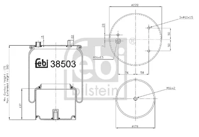 Produktbild von Federbalg, Luftfederung FEBI 38503