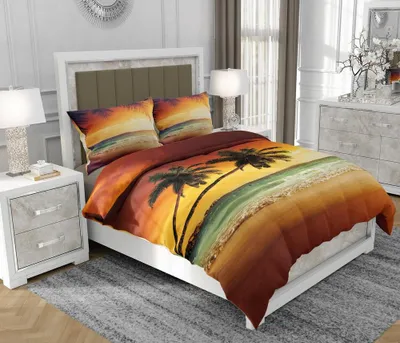 Produktbild von Bettwäsche 200x220 cm + 2x70x80 cm, 3-teilig, 100% Baumwolle, Satin, Reißverschluss, Bunt - SOVIO | So.0296
