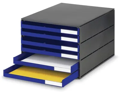 Produktbild von Schubladenbox styroval 6 Schubladen offen schwarz/blau