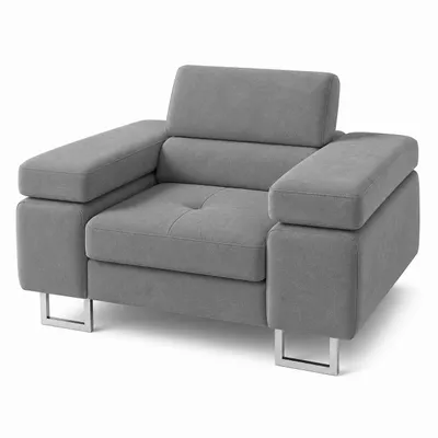 Produktbild von Sessel LAZARO in Dunkelgrau 134 x 90 x 102 cm bequemer Polstersessel mit breiten Armlehnen, KI-generiertes Bild
