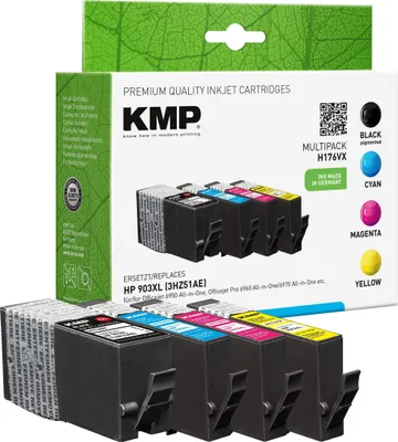 Immagine prodotto di KMP 1756.0005 KMP H176VX confezione economica BK/C/M/Y compatibile con HP 3HZ51AE 903XL