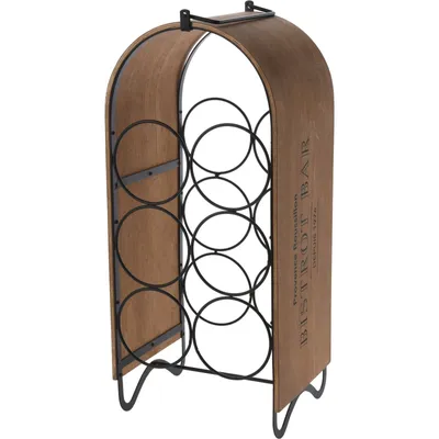 Produktbild von Weinflaschenhalter Excellent Houseware, Metall/Holz, 21,5x18x49 cm, braun/schwarz