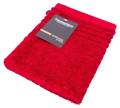 Produktbild von Traumschloss Frottier-Line Premium Waschhandschuh 16 x 21 cm dunkelrot 100% ägäische Baumwolle mit 600g/m²