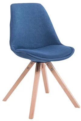 Produktbild von TPFLiving Besucherstuhl Toulon Stoff Gestell Buchenholz Natura Square blau