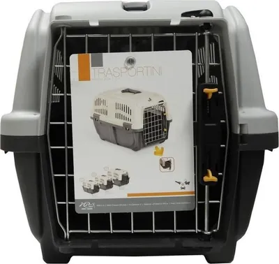 Image de Caisse de Transport Chien Chat, 55 x 36 x 35 cm, Porte avec Loquet, Aérations Latérales