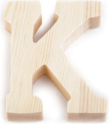 Produktbild von 3D Holzbuchstabe 8 cm, natur - Buchstaben Zeichen, Buchstaben & Zeichen:K